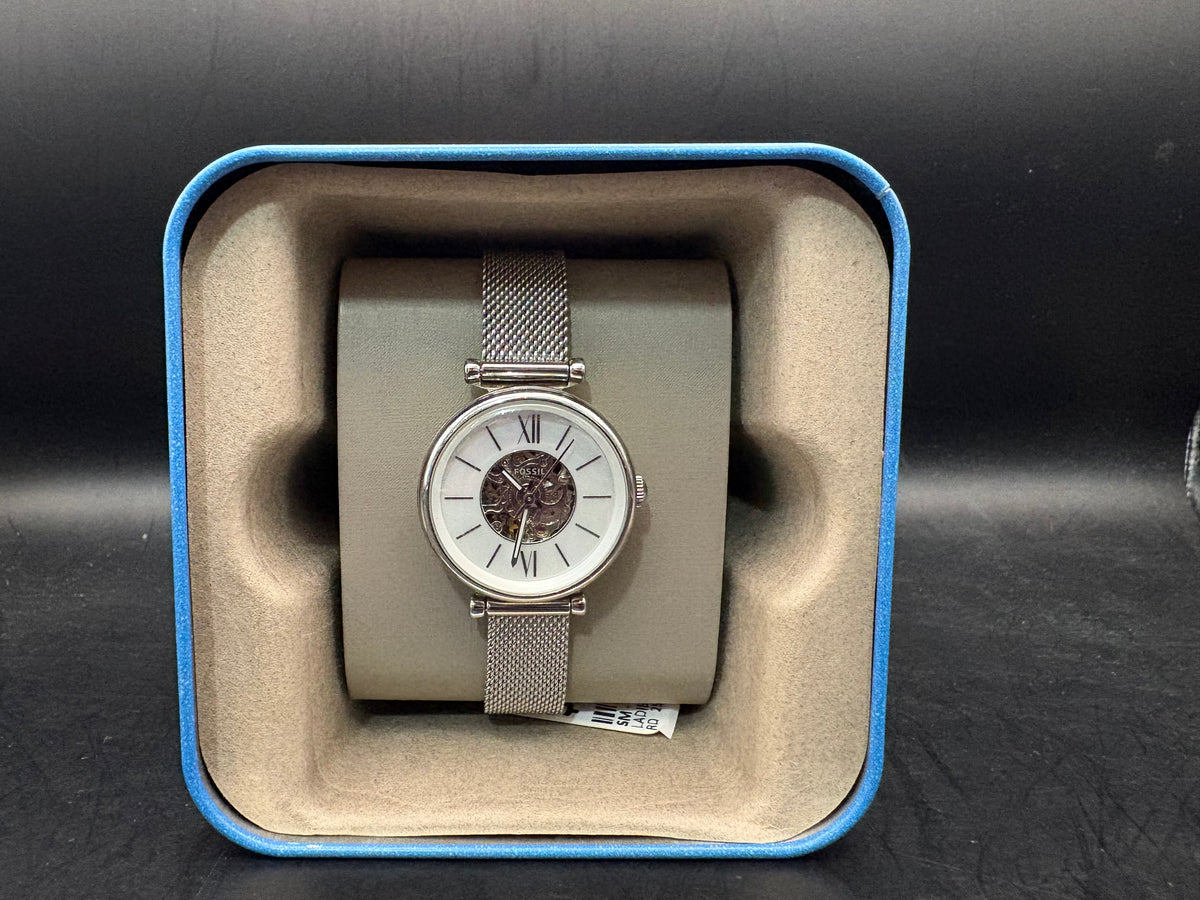 LADIES FOSSIL OPEN HEART, MOTHER OF PEARL, AUTOMATIC WATCH -