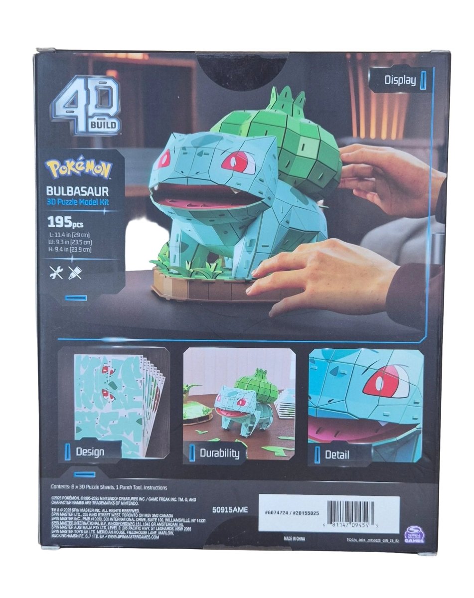 4D BUILD FIGURINE POKEMON BRAND NEW BULBASAUR - Mega Cash Sydney