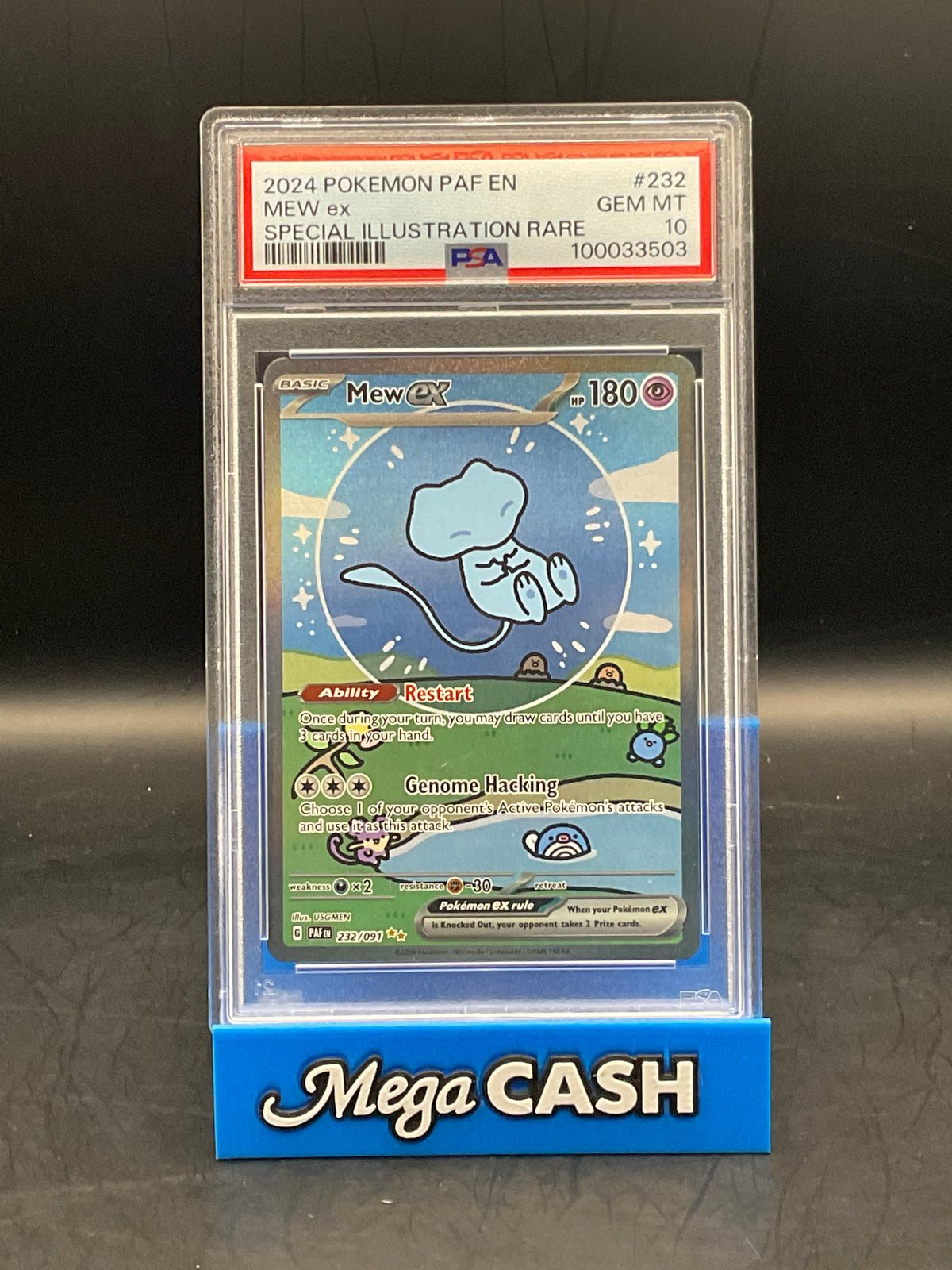PSA 10 MEW EX 232/091 PALDEAN FATES (Bubble Mew)