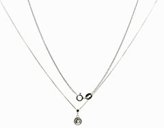 18ct White Gold Round Diamond Halo Pendant Necklace