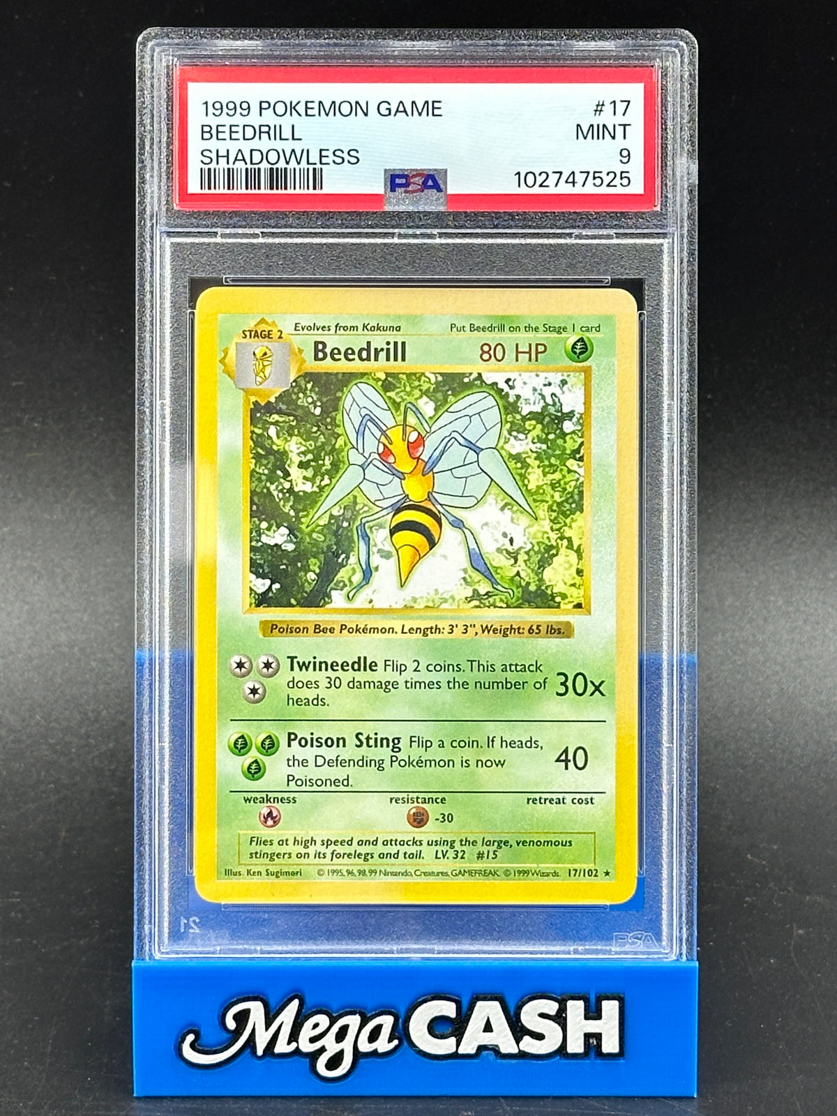 PSA 9 Beedrill Shadowless - Base Unlimited - 17/102