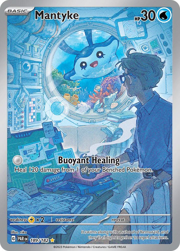 Pokémon 189/182 Mantyke (Illustration Rare), Paradox Rift