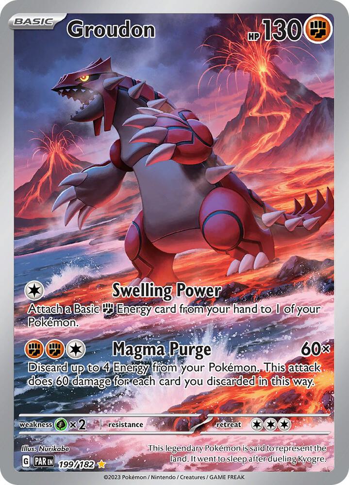 Pokémon 199/182 Groudon (Illustration Rare), Paradox Rift