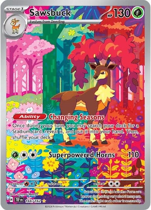 Pokémon 166/162 Sawsbuck (Illustration Rare), Temporal Forces