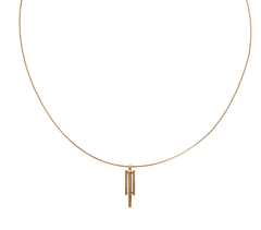 9ct Yellow Gold Diamond Vertical Bar Pendant Serpentine Chain