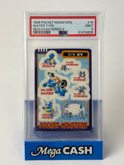 1998 Pocket Monsters Water Type Sealdass Series 4 #18 - PSA 9