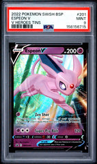 Pokemon PSA 9 Espeon V SWSH201 Black Star Promo Heroes Tins