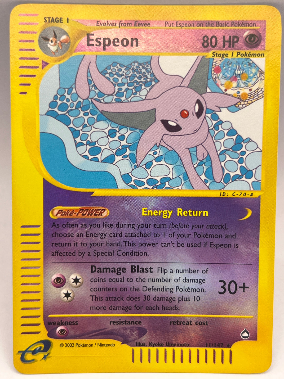Pokémon - Espeon 11/147 Rev Holo Aquapolis