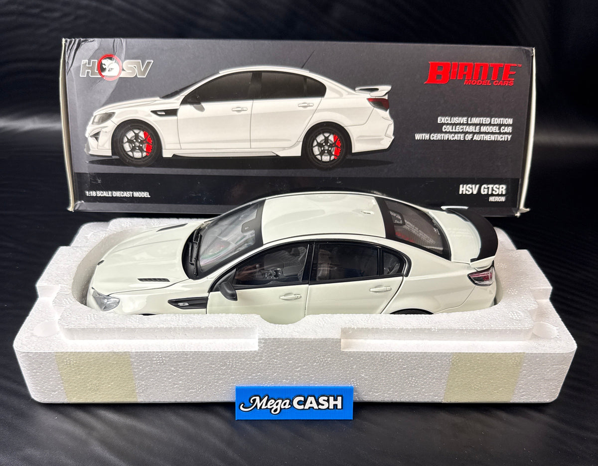 Biante 1:18 Scale Die Cast Alloy HSV GTSR Heron Model Car - White