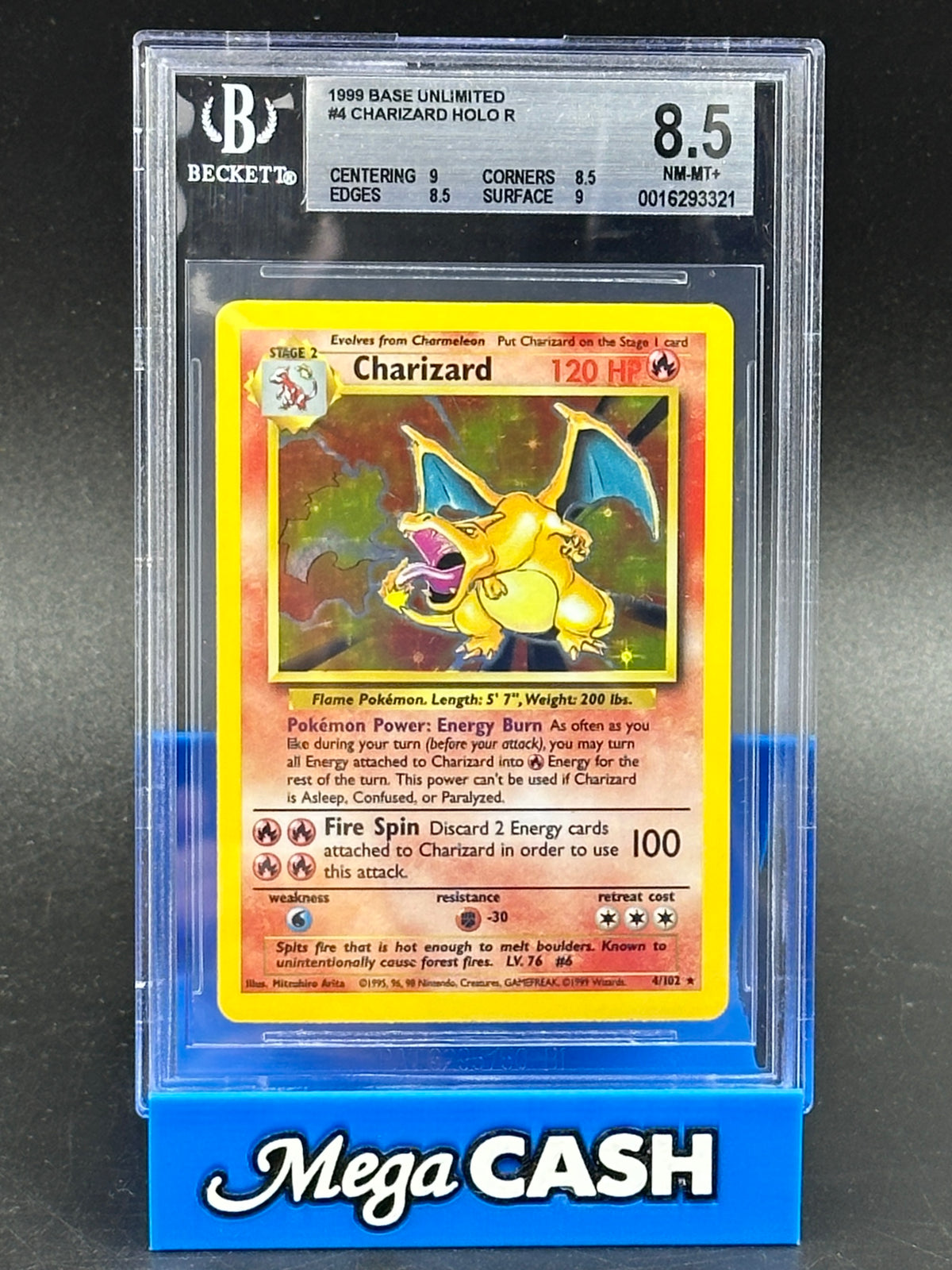 BGS 8.5 Charizard - Base Unlimited - 4/102