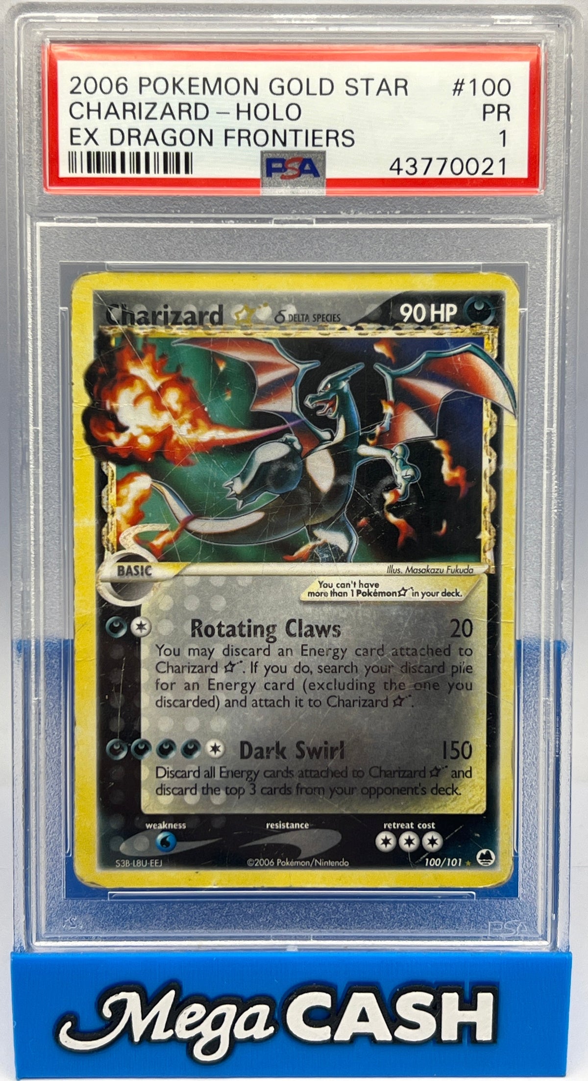 Pokémon - PSA 1 Gold Star Charizard 100/101 Ex Dragon Frontiers