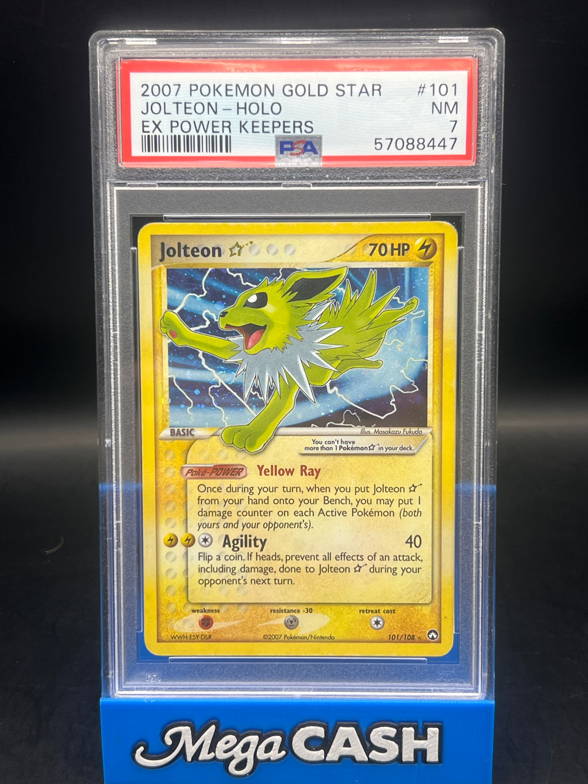 PSA 7 Gold Star Jolteon  EX Power Keepers 101/108