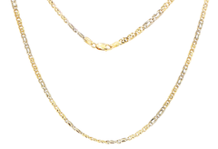 18ct Yellow Gold Two-Tone Intricate Fancy Link Chain
