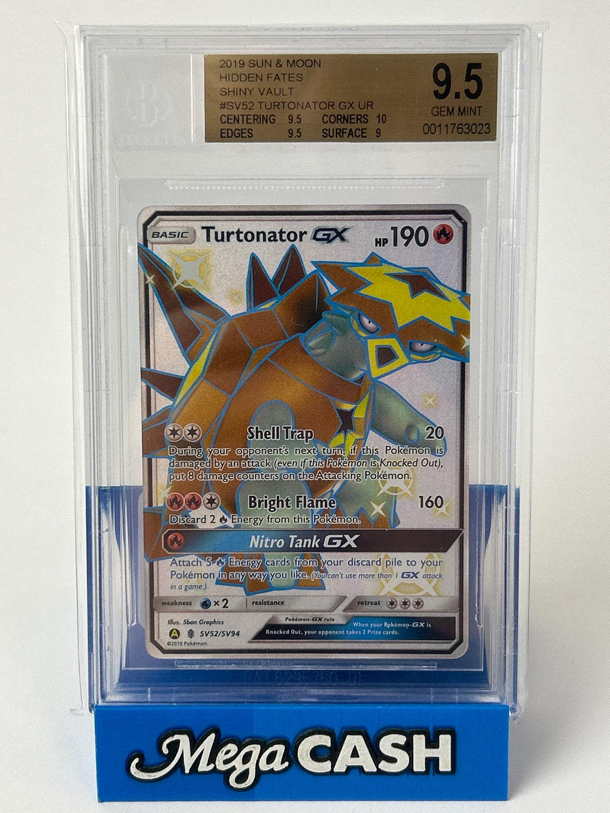 2019 Pokemon Hidden Fates Turtonator GX SV52/SV94 - BCG 9.5