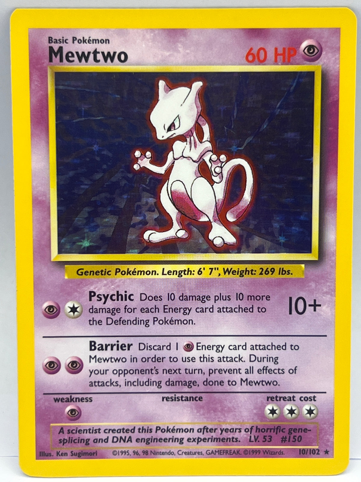 Pokémon - Mewtwo Holo 10/102 Base Set Unlimited