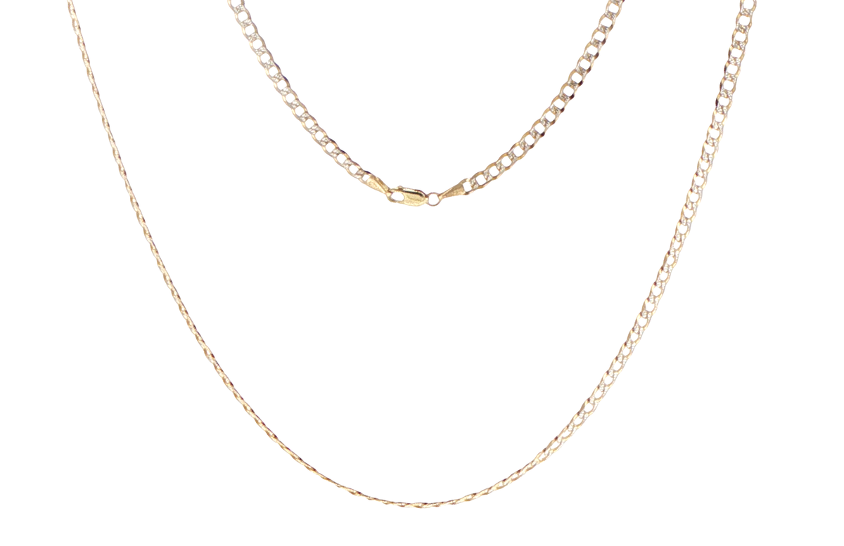 9ct Yellow Gold Illusion Curb Chain Necklace