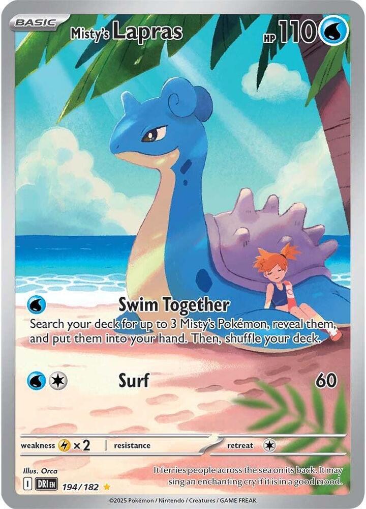 Pokémon 194/182 Misty's Lapras (Illustration Rare), Destined Rivals