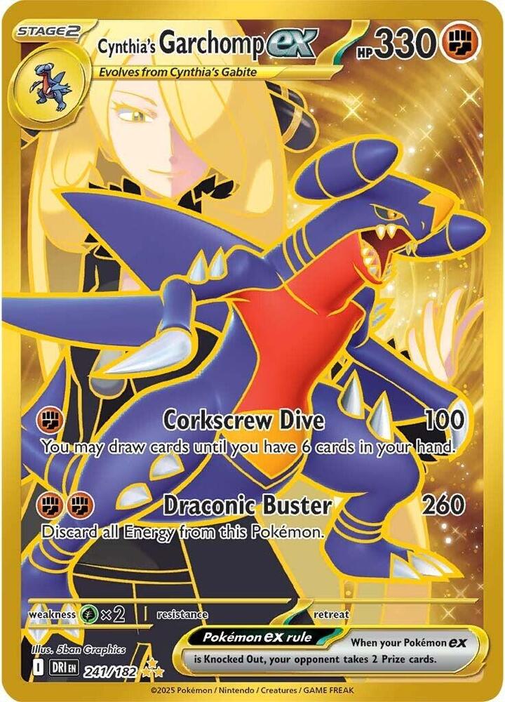 Pokémon 241/182 Cynthia's Garchomp ex (Hyper Rare), Destined Rivals