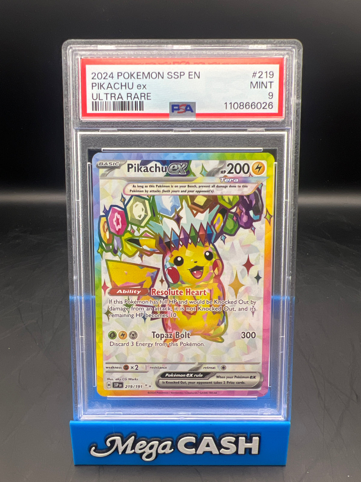 PSA 9 PIKACHU EX 219/191