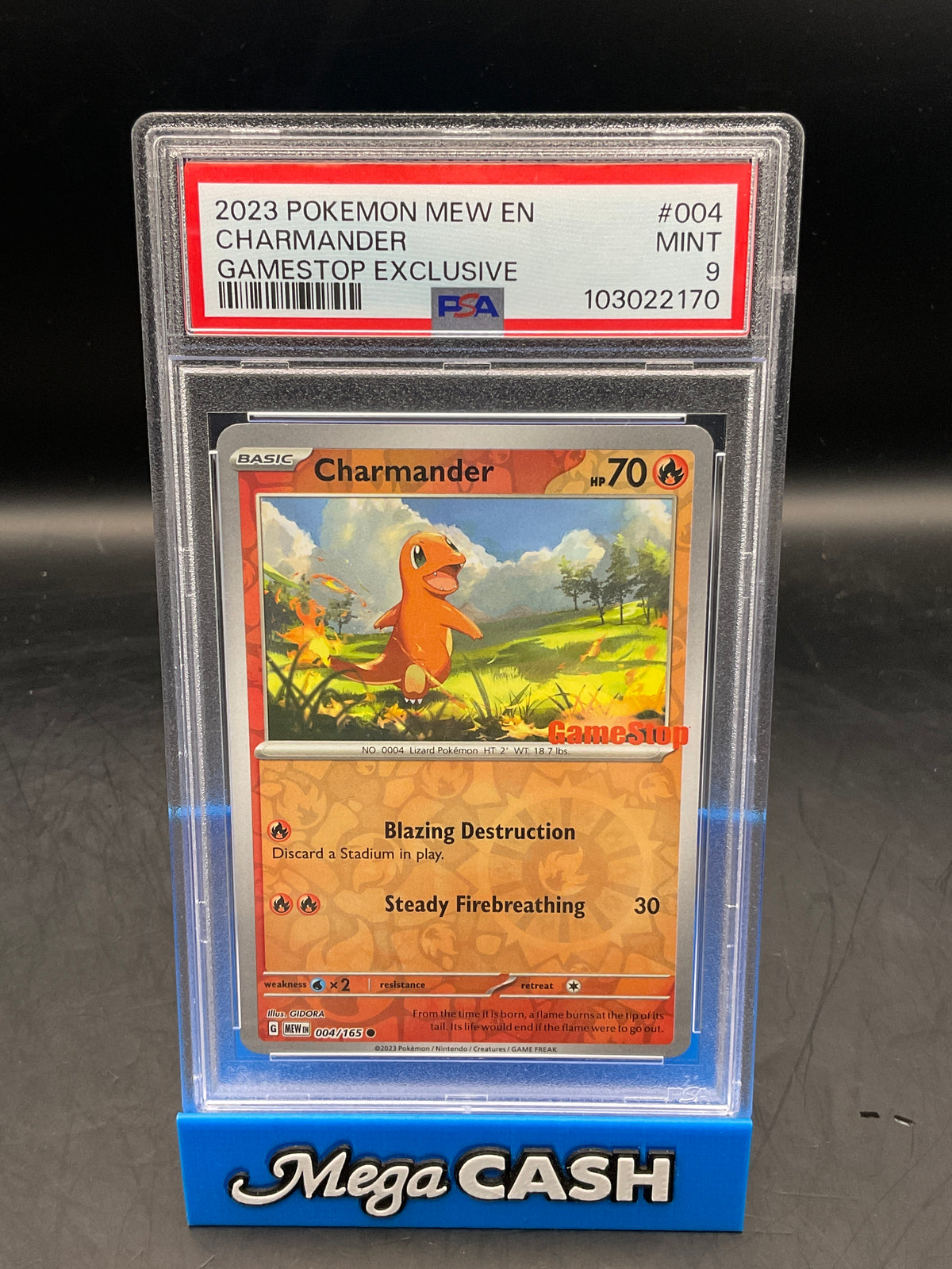 PSA 9 GAMESTOP STAMP CHARMANDER 004/165 151 PROMO