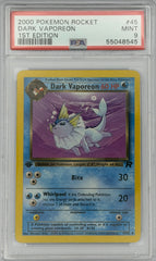 Pokemon PSA 9 Dark Vaporeon 45/82 1st Edition Team Rocket