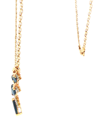 14ct Yellow Gold Royal Blue Sapphire Marquise Necklace + Valued at $6,000!