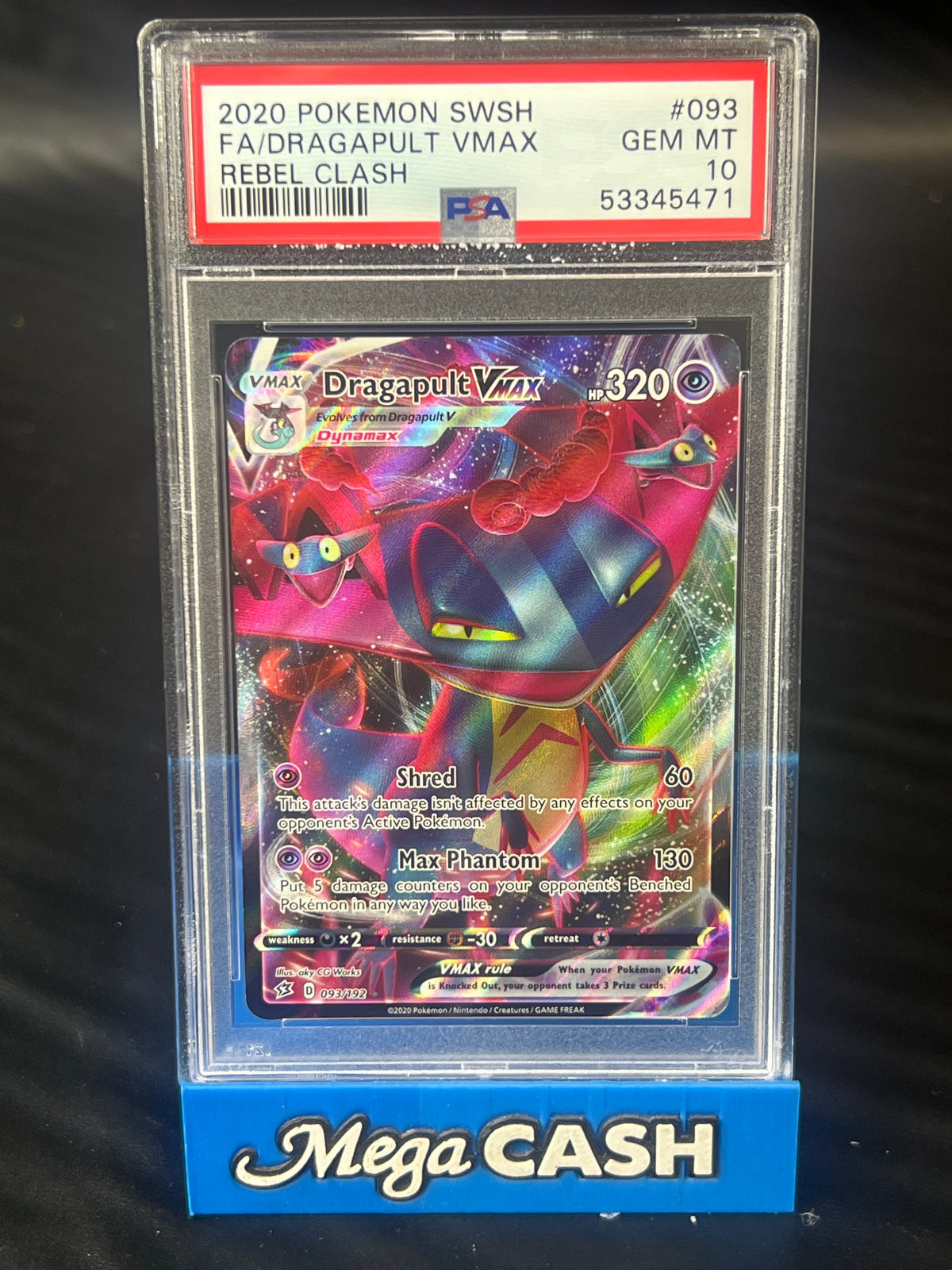 PSA 10 Dragapult Vmax 093/192 Rebel Clash