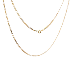 9ct Yellow Gold Delicate Flat Curb Chain Necklace