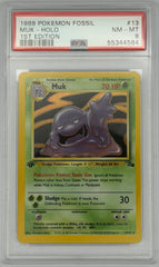 Pokemon PSA 8 Muk 13/62 1st Edition Holo Fossil