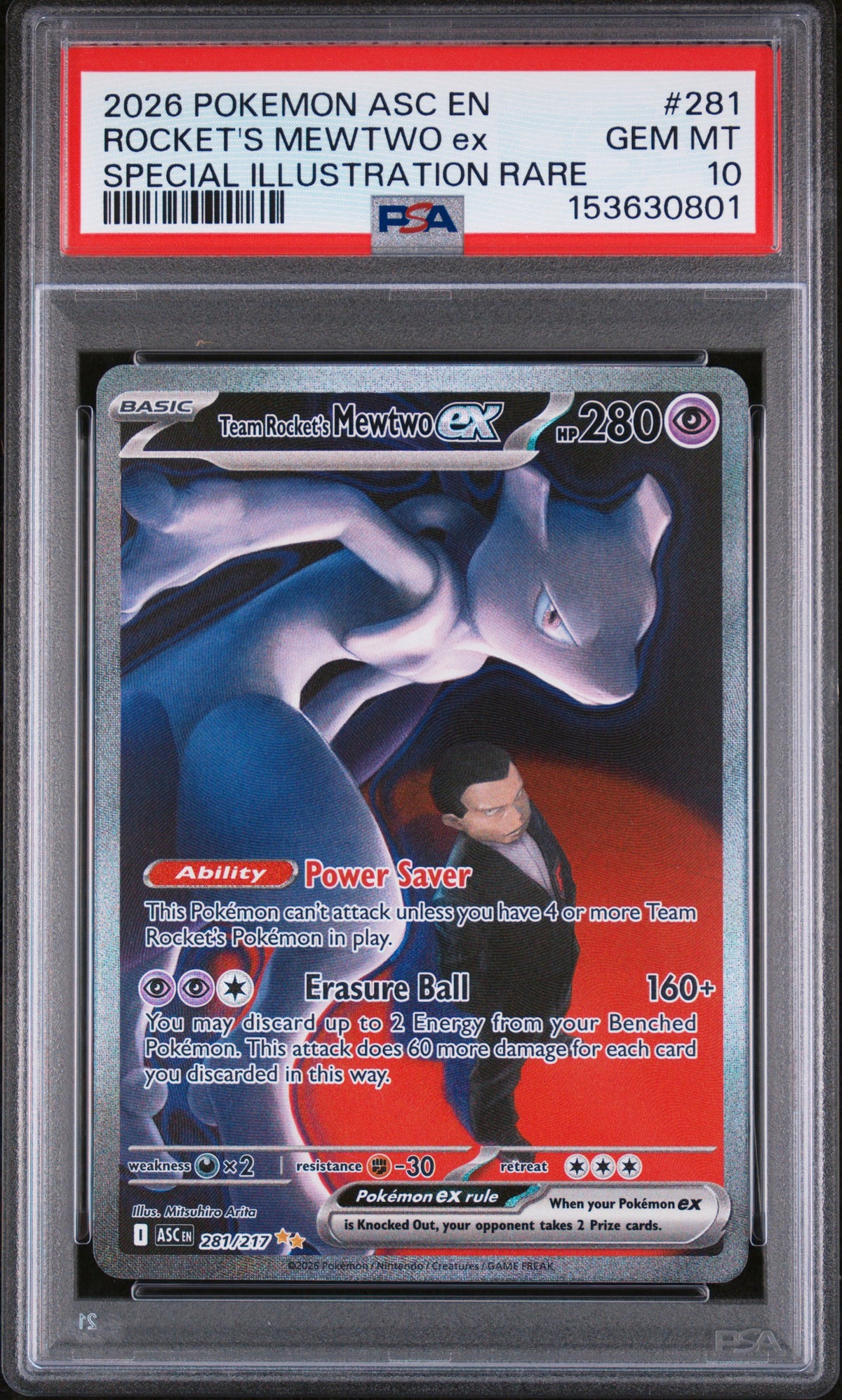 Pokémon - PSA 10 Team Rocket’s Mewtwo Ex 281/217