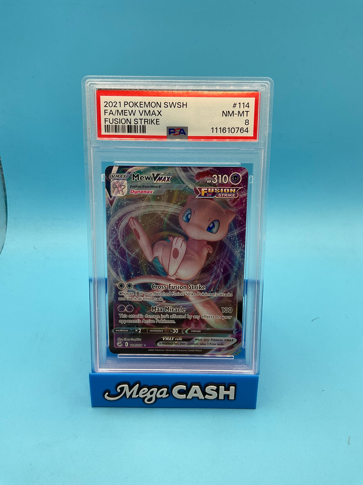 PSA 8 MEW VMAX 114/264 FUSION STRIKE