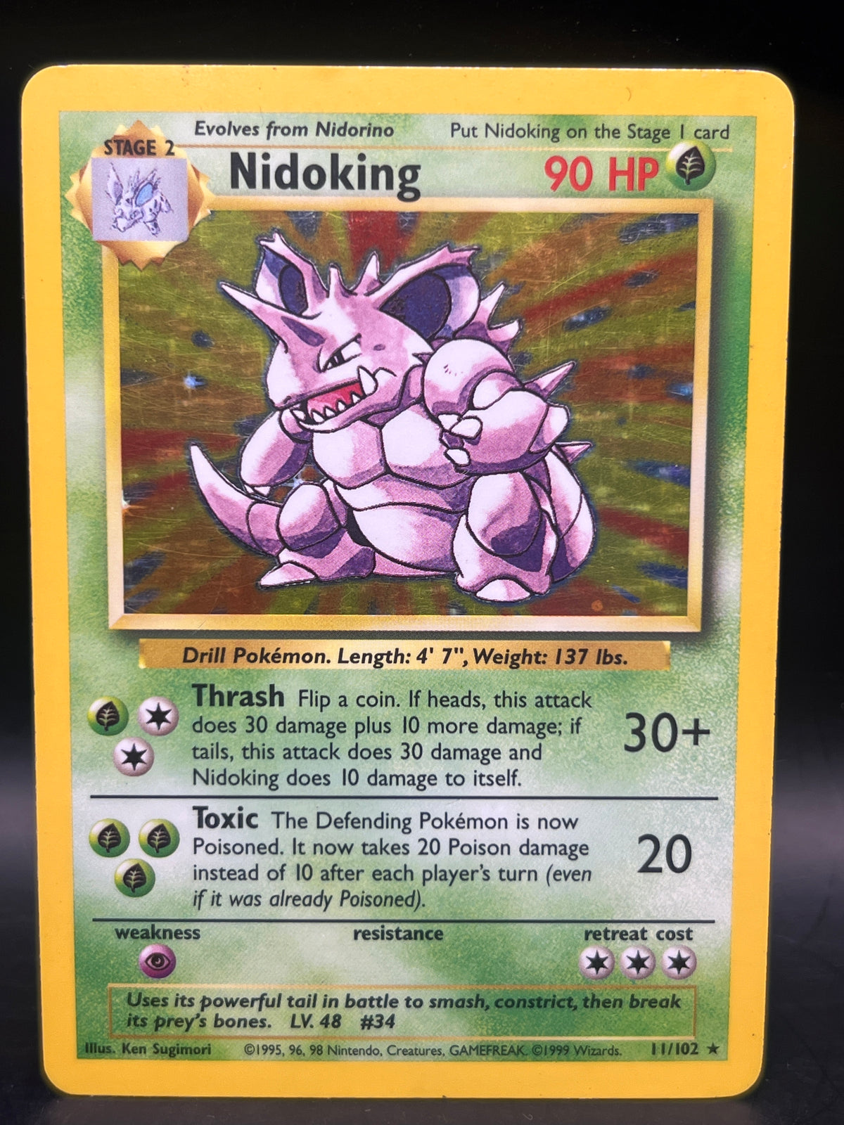 Nidoking Holo 11/102 Base Set Unlimited