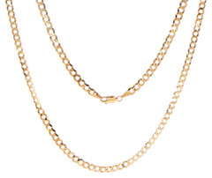 9ct Yellow Gold Flat Curb Link Chain Necklace
