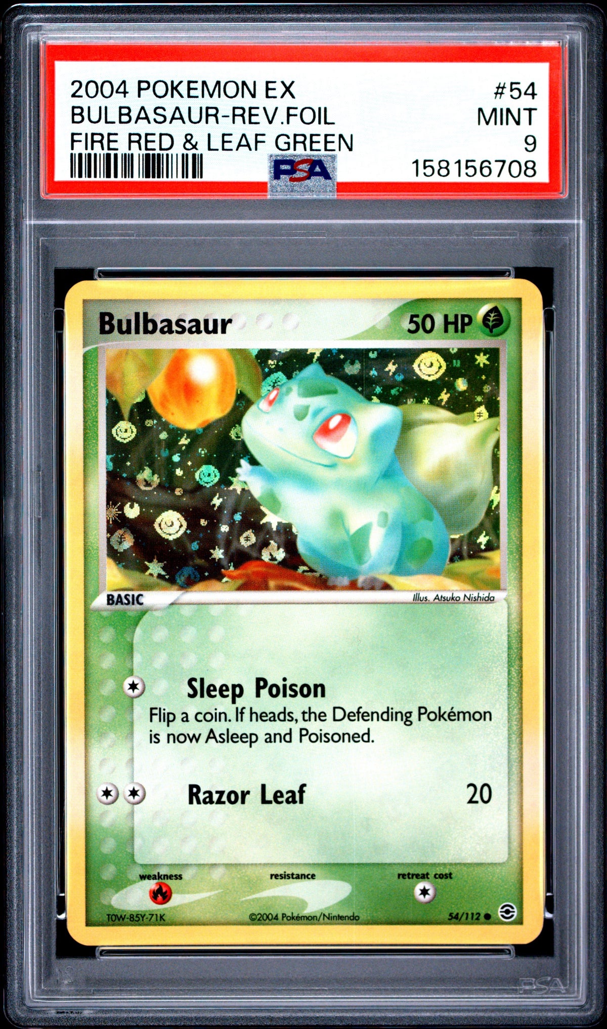 Pokemon PSA 9 Bulbasaur 54/112 Fire Red & Leaf Green EX