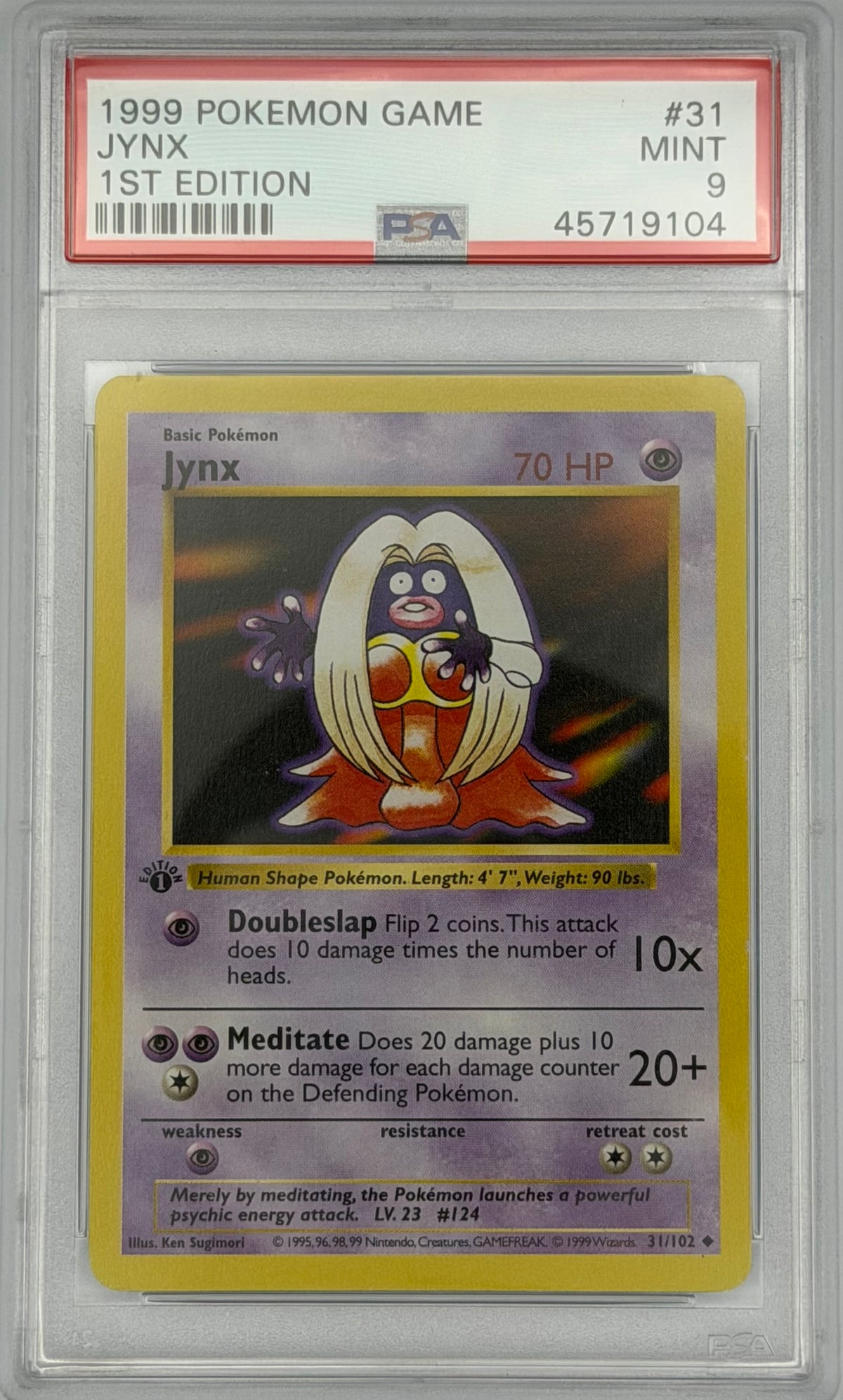 Pokemon PSA 9 Jynx 31/102 1st Edition