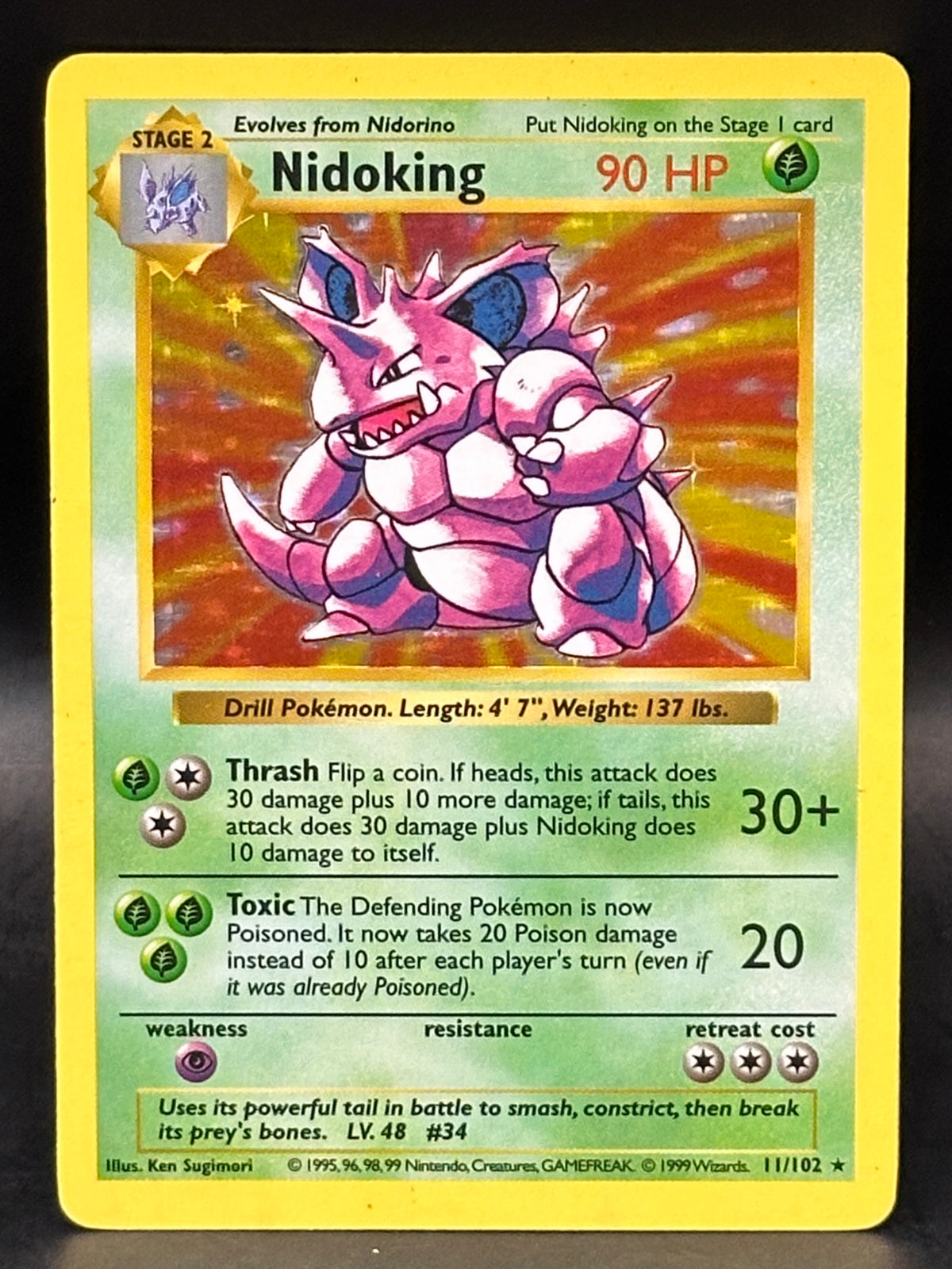 Nidoking Holo - Shadowless Base Set - 11/102