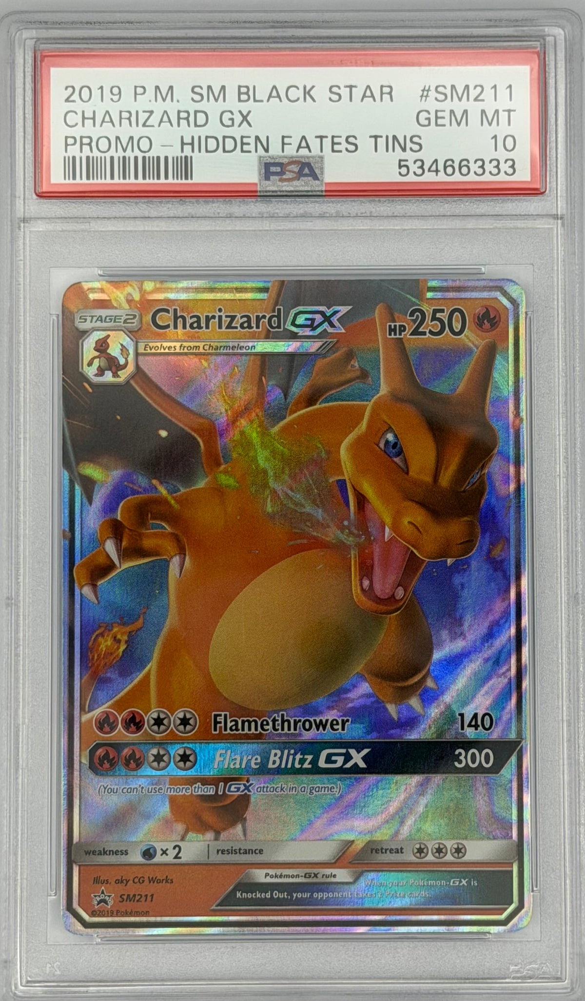 Pokemon PSA 10 Charizard GX SM211 Black Star Promo Hidden Fates