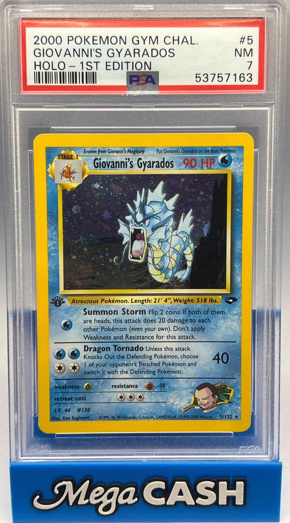 Pokémon - PSA 7 1 ST Edition Giovanni’s Gyarados 5/132 Gym Challenge