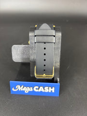 GUESS FASHION PIECE WATCH GOLD CASING WITH BLACK RUBBER BAND - GW0781G4 - IN BOX