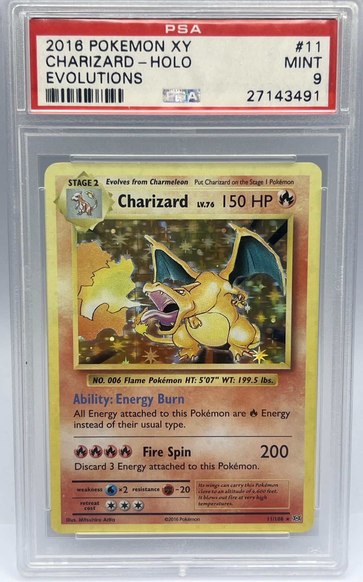 Pokémon - Charizard Holo 11/108 XY Evolutions PSA 9