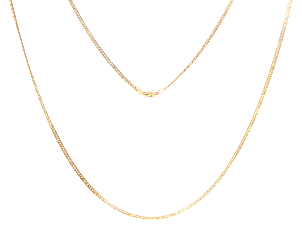 18ct Yellow Gold Cubic Link Chain Necklace