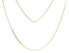 18ct Yellow Gold Cubic Link Chain Necklace