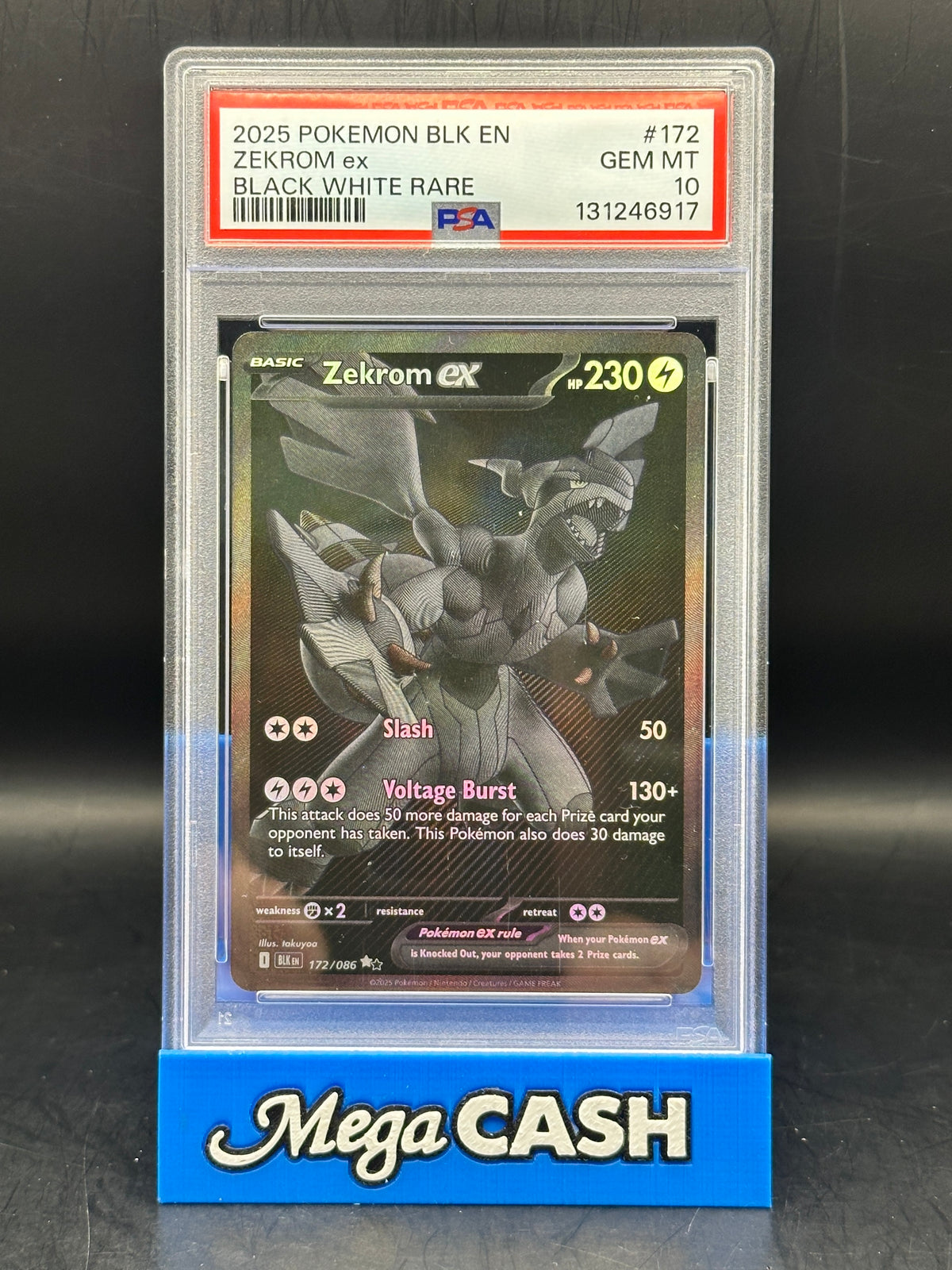PSA 10 Zekrom EX - Black Bolt - 172/086