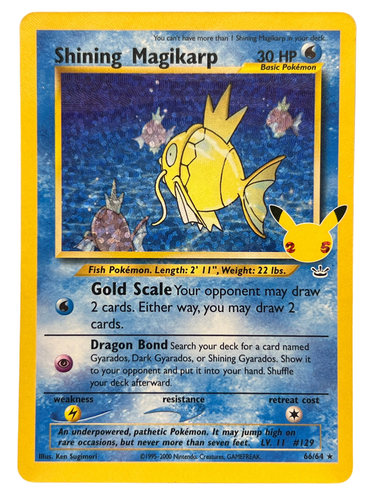 Pokémon - Shining Magikarp 66/64 25TH Celebrations