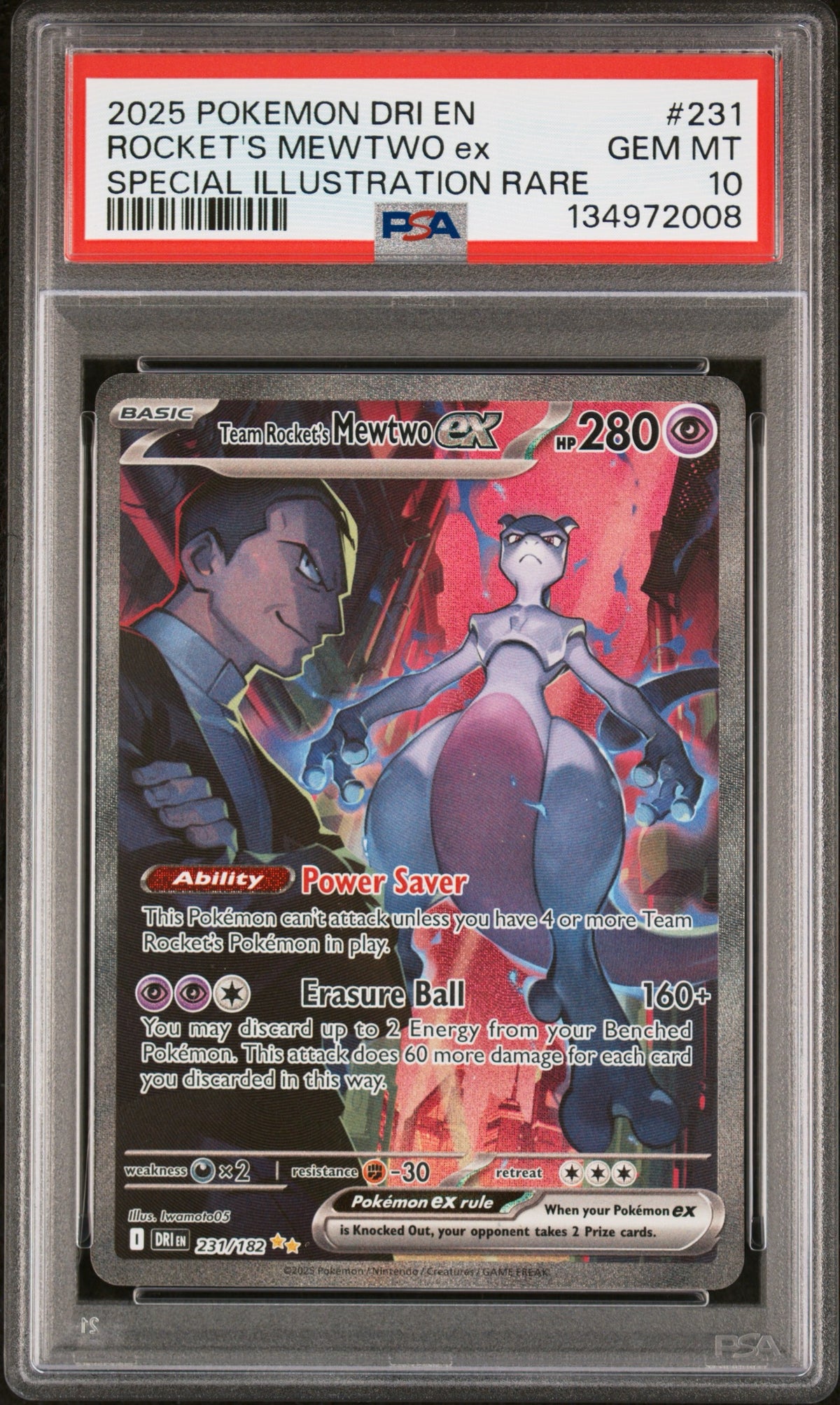 Pokémon - PSA 10 Team Rocket’s Mewtwo Ex 231/182