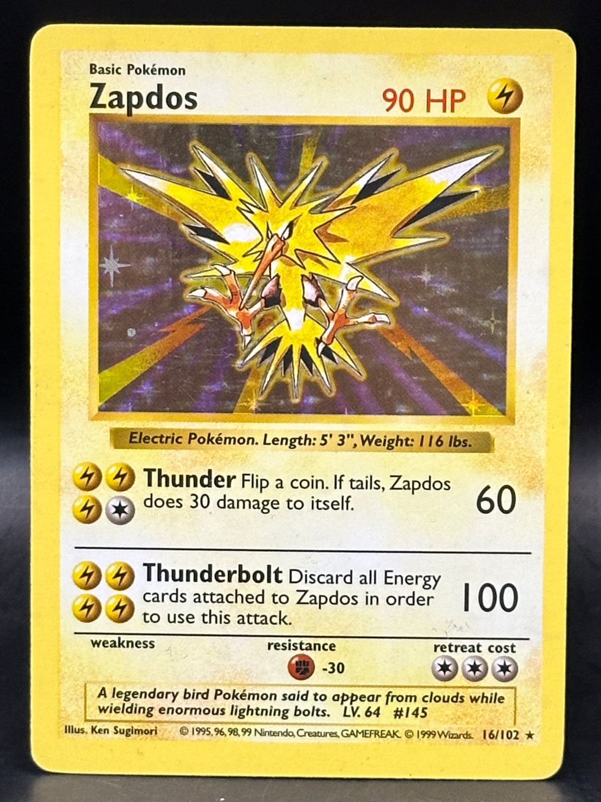 Zapdos Holo - Shadowless Base Set - 16/102