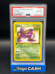 PSA 10 Grimer 57/82 1ST Edition Rocket