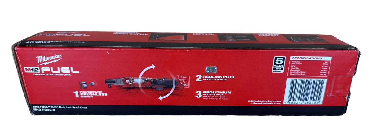 MILWAUKEE - M12 Fuel 3/8” Ratchet - M12 FR38 0 - Skin Only