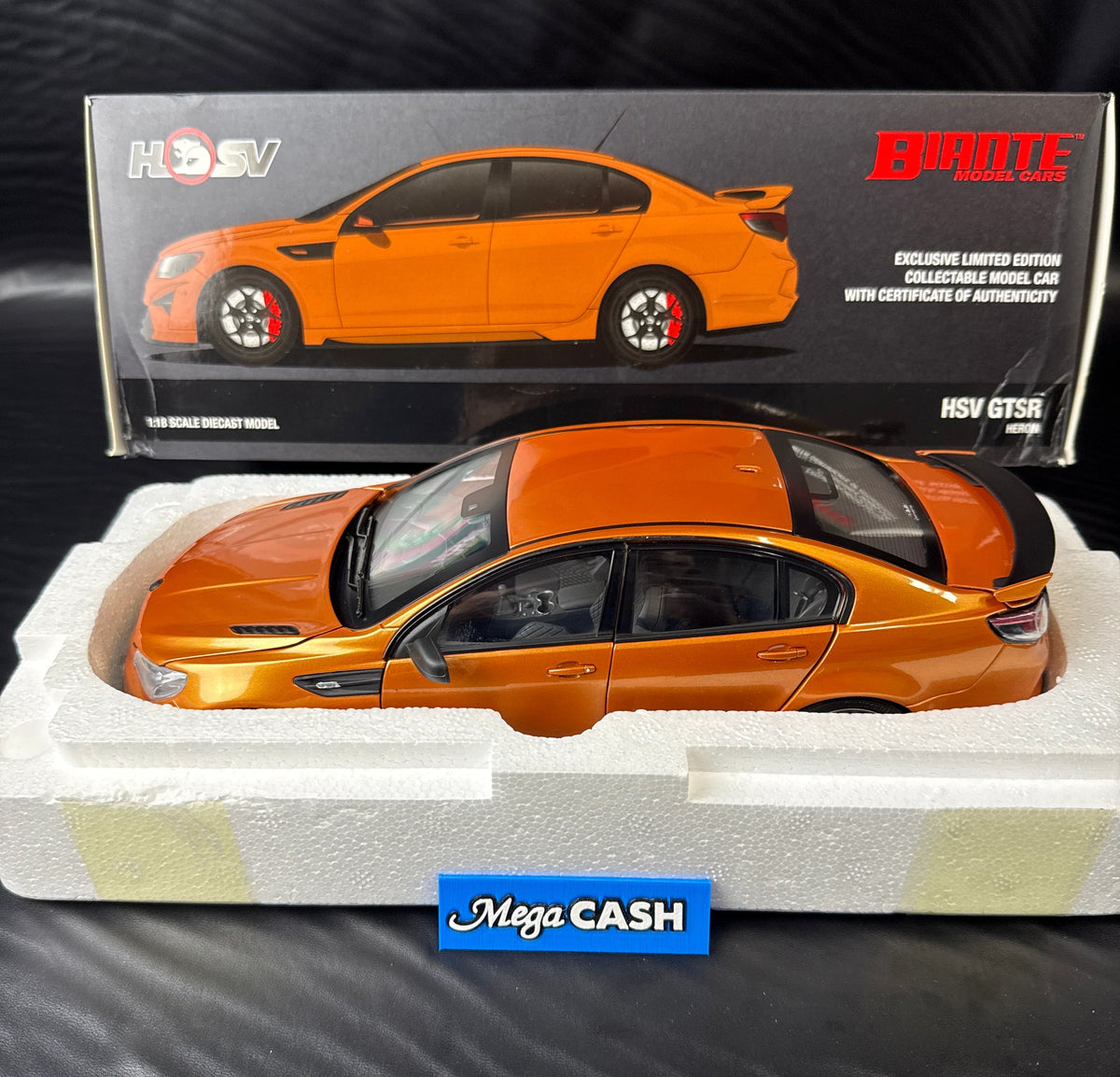 Biante 1:18 Scale Die Cast Alloy HSV GTSR Heron Model Car - Orange