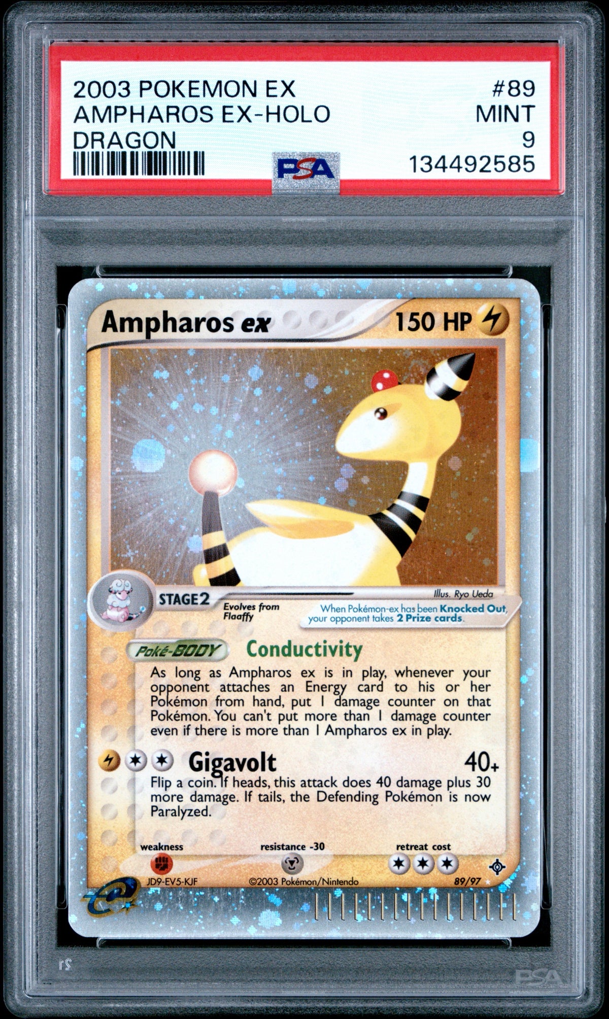 Pokémon - Ampharos Ex 89/97 PSA 9